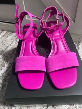 Vince Camuto Ankle Strap Sandals in Bright Pink